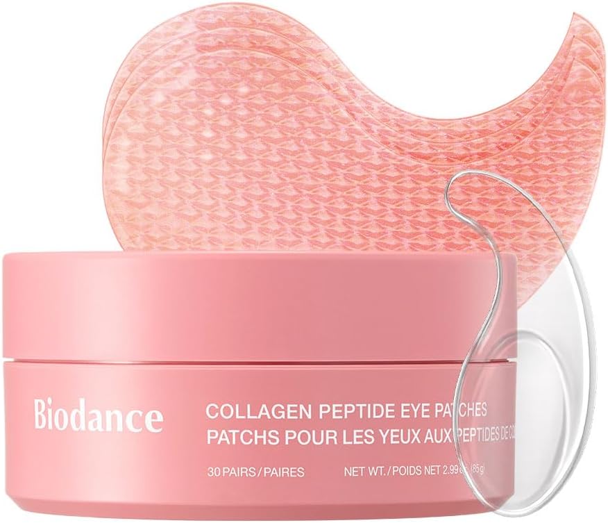 Biodance Collagen Peptide Under Eye Patches in a box, designed to reduce puffiness and fine lines around the eyes.